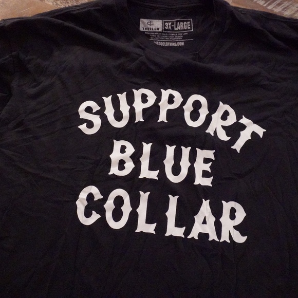 Troll Co. Support Blue Collar T-shirt - Picture 1 of 3